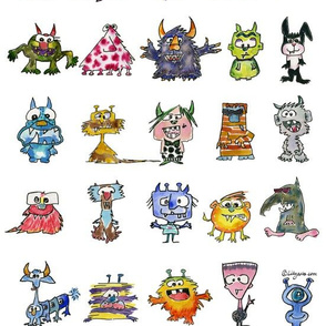 Funny Cute Cartoon Monsters