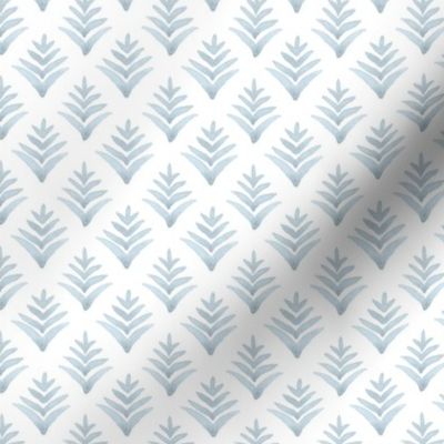 Pinecones  Soft Blue on White
