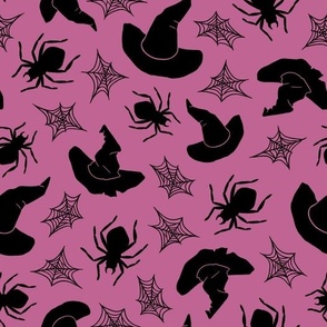 (large) Witch's attic dark pink background