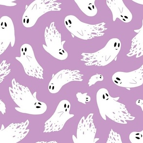 (large) Friendly ghosts light purple background