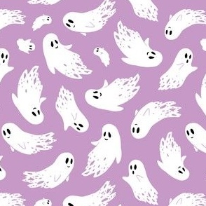 (small) Friendly ghosts light purple background
