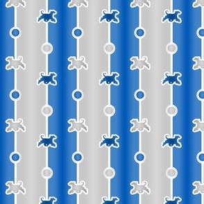 Afghan Hound Bead Chain - blue silver