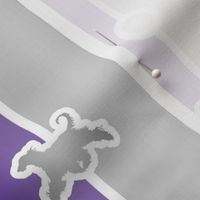 Afghan Hound Bead Chain - purple silver