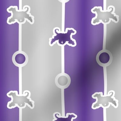 Afghan Hound Bead Chain - purple silver