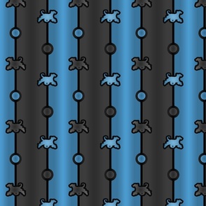 Afghan Hound Bead Chain - blue black