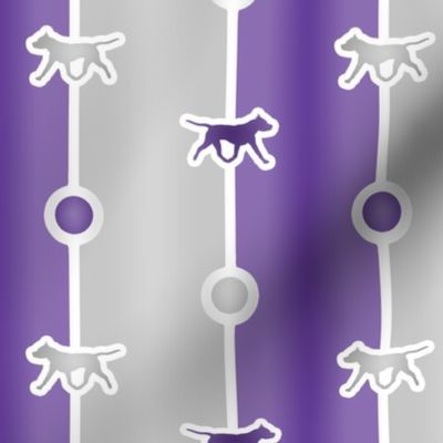 American Staffordshire Terrier Bead Chain - purple silver