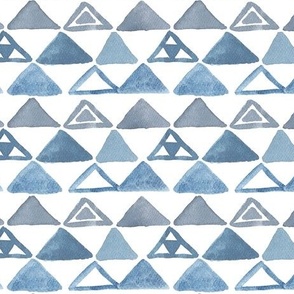 Blue watercolor triangles