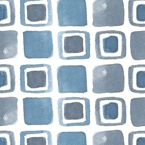 Blue watercolor squares