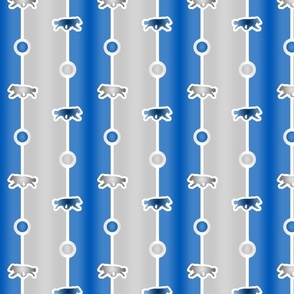 Border Collie Bead Chain - blue silver