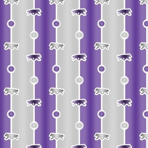 Border Collie Bead Chain - purple silver