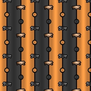 Border Collie Bead Chain - rust black