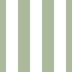 sage green and white Cabana Stripe
