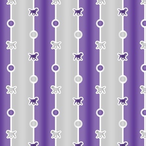 Border Terrier Bead Chain - purple silver
