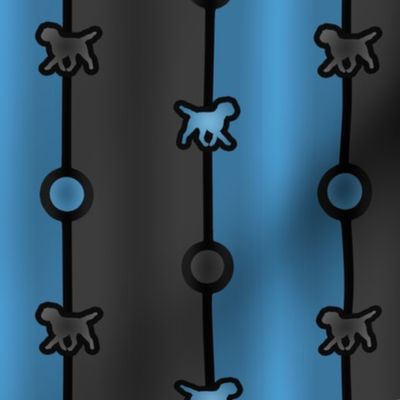 Border Terrier Bead Chain - blue black