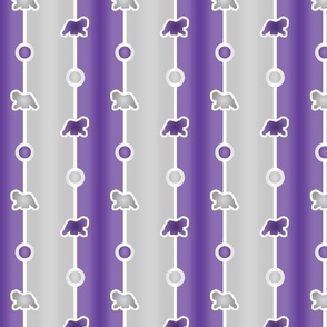 Old English Sheepdog Bead Chain - purple silver