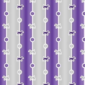 Russell Terrier Bead Chain - purple silver