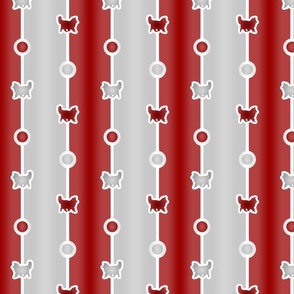 Shetland Sheepdog Bead Chain - red silver
