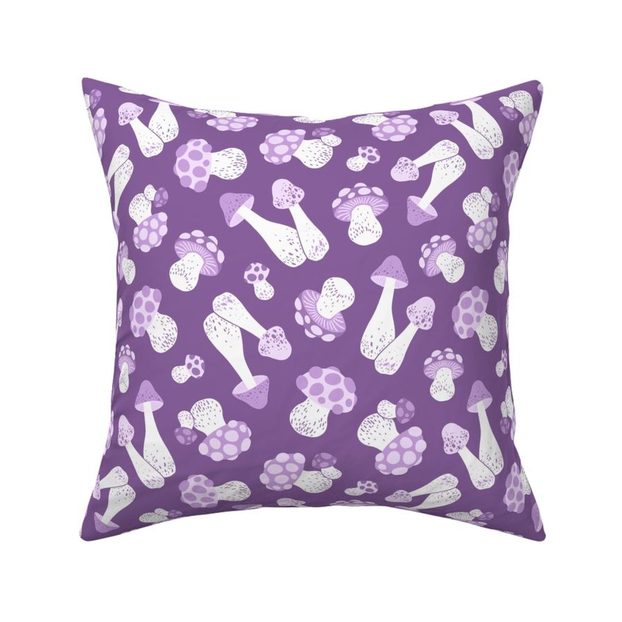 (large) Pastel mushrooms purple background