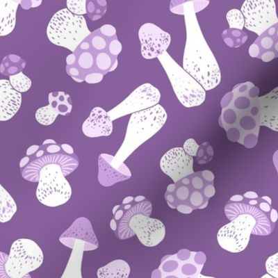 (large) Pastel mushrooms purple background