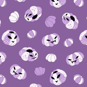 (small) Spooky pumpkins purple background