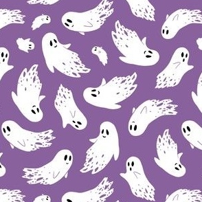 (small) Friendly ghosts purple background