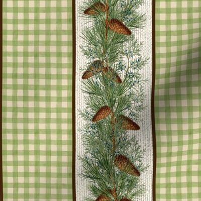 PINE ROPING GINGHAM STRIPE - IN THE FOREST COLLECTION (GREEN)