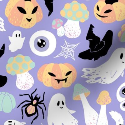 (large) Spooky pastel Halloween lilac background