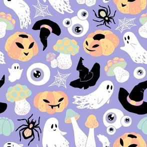 (large) Spooky pastel Halloween lilac background