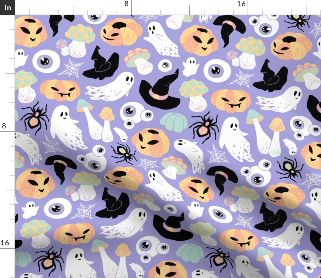(large) Spooky pastel Halloween lilac background