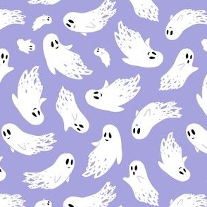 (small) Friendly ghosts lilac background
