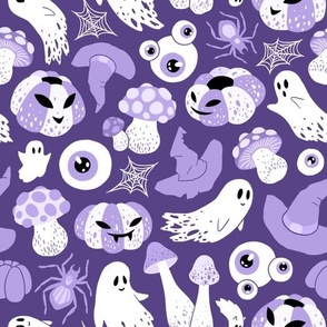 (large) Spooky pastel Halloween dark violet background