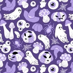 (small) Spooky pastel Halloween dark violet background