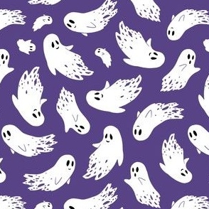 (small) Friendly ghosts dark violet background