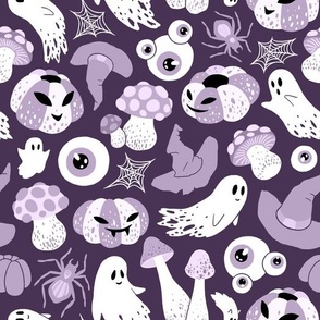 (large) Spooky pastel Halloween plum background