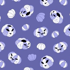 (small) Spooky pumpkins periwinkle background