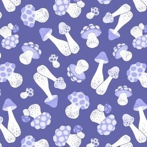 (small) Pastel mushrooms periwinkle background