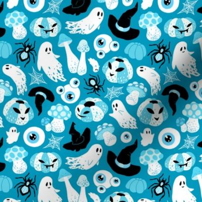 (small) Spooky pastel Halloween blue background