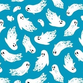 (small) Friendly ghosts blue background
