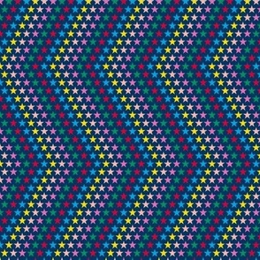 Stars & Stripes to the Max (Huckleberry) || '80s rainbow zigzag