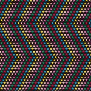Stars & Stripes to the Max (Black) || '80s rainbow zigzag