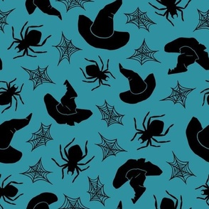 (large) Witch's attic teal background