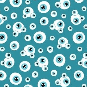 (small) Eyes teal background