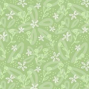 Small -  Blooms in white and green