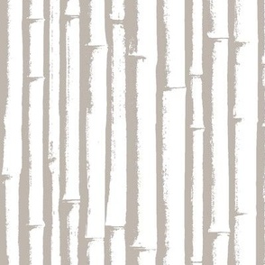 Bamboo Wallpaper - Warm Gray /White