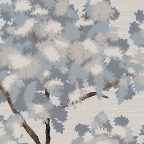 Grasscloth-Ernesto Ikat- Gray Trees- Warm Gray Wallpaper  - New for 2023