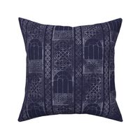 Victorian greenhouse decorative ironwork textured solid - navy blue - large
