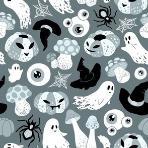 (large) Spooky pastel Halloween grey background