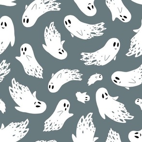 (large) Friendly ghosts grey background