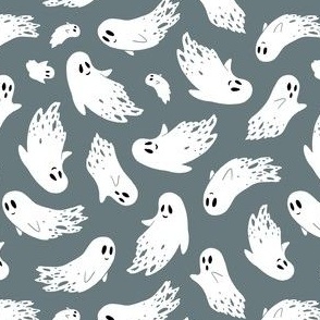 (small) Friendly ghosts grey background