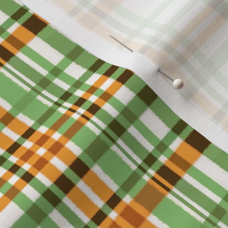 Light orange and light green plaid